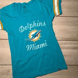 '47 Miami Dolphins Teal and Orange Graphic Tee